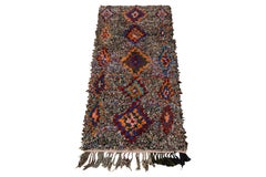 Tapis de couloir berbère marocain vintage à motif de losanges multicolore par Rug & Kilim