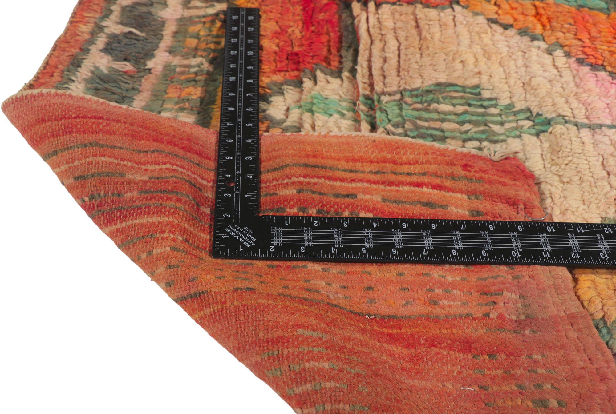 20th Century Vintage Berber Moroccan Runner with Bohemian Tribal For Sale