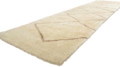 Vintage Berber Moroccan Runner with Minimalist Style