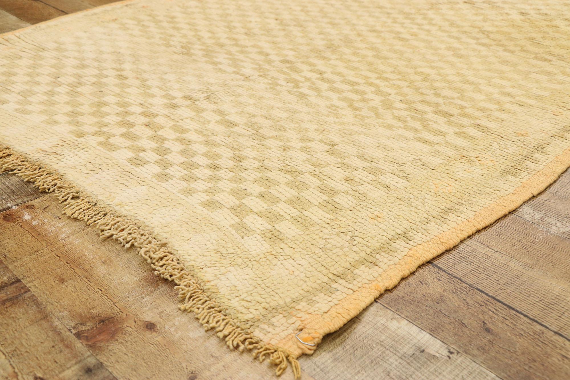 20th Century Vintage Berber Moroccan Runner with Checkerboard Pattern For Sale