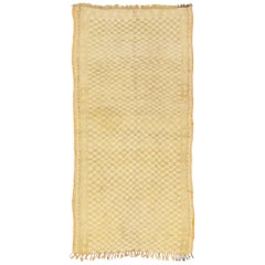 Vintage Berber Moroccan Runner with Checkerboard Pattern