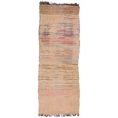 Vintage Berber Moroccan Runner with Soft Pastel Colors and Hygge Style