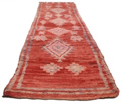 Vintage Berber Moroccan Runner with Tribal Style