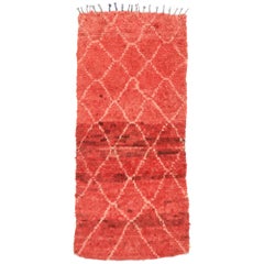 red runner rug Vintage Berber Moroccan Runner with Tribal Style, Red Shag Hallway Runner