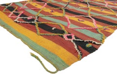 1960's Taznakht Moroccan Souf Carpet, Tribal Allure Meets Southwest Boho Chic