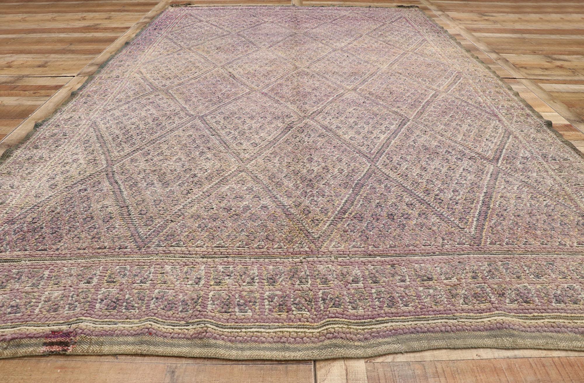 Vintage Berber Moroccan Zayane Rug with Bohemian Style and Hygge Vibes For Sale 1