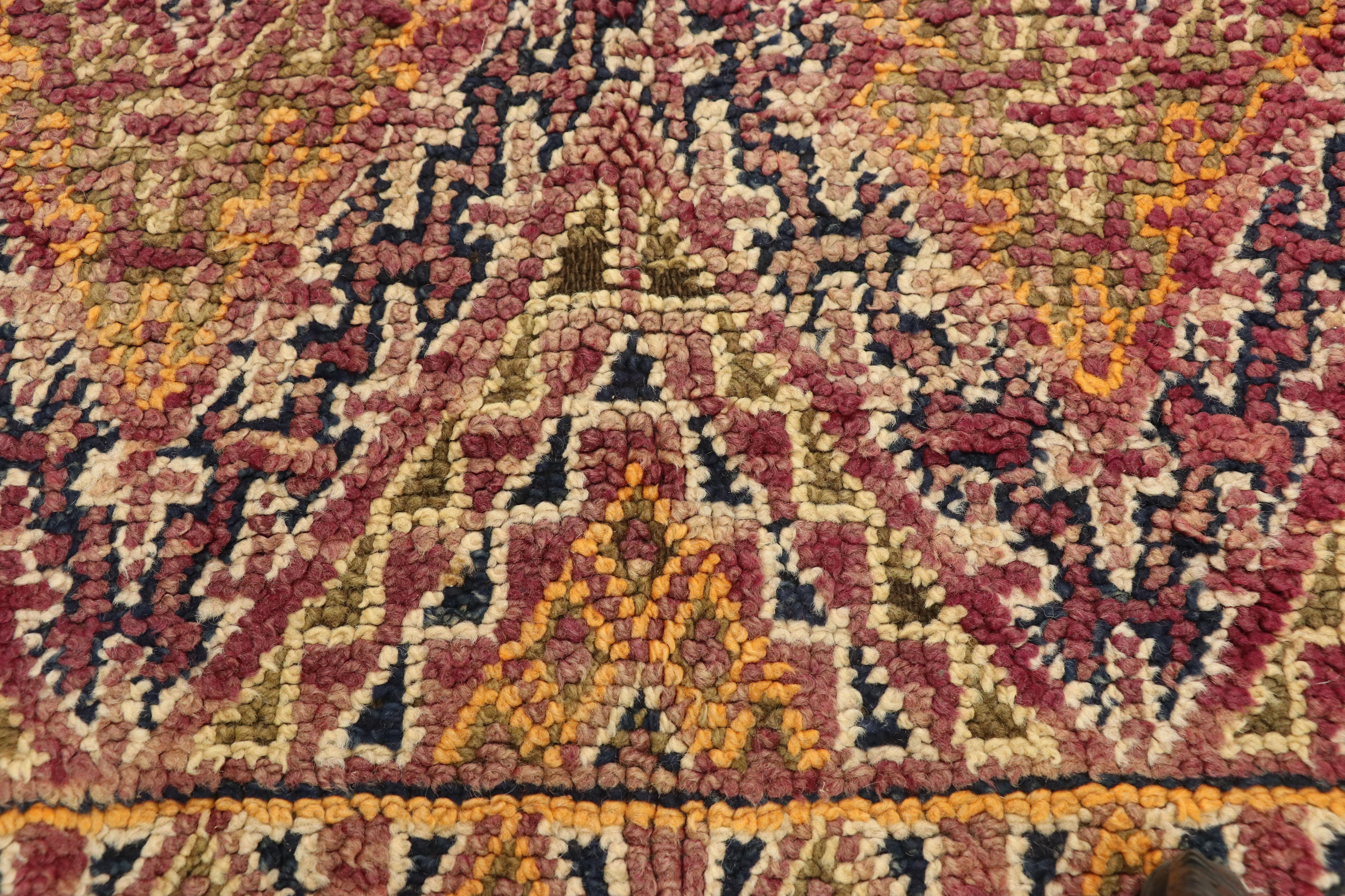Tribal Vintage Berber Moroccan Zayane Rug with Mid-Century Modern Style
