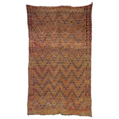 Vintage Berber Moroccan Zayane Rug with Mid-Century Modern Style