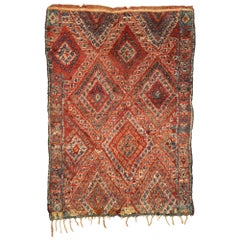Vintage Berber Moroccan Zayane Rug with Rustic Luxe Mid-Century Modern Style