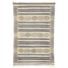 Vintage Berber Moroccan Zemmour Kilim Rug with Modern Tribal Style