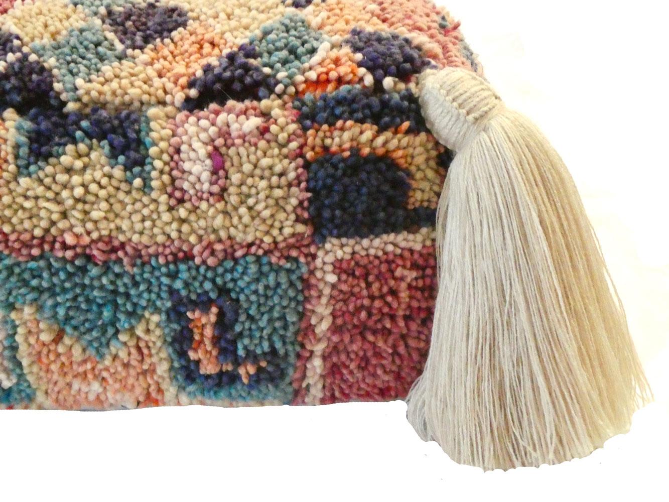 Fine XX secolo Cuscino da terra Pouf marocchino vintage in lana in vendita