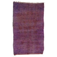 Vintage Berber Purple Beni Mrirt Moroccan Rug with Bohemian Style