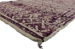 Vintage Berber Purple Moroccan Mrirt Rug with Tribal Style