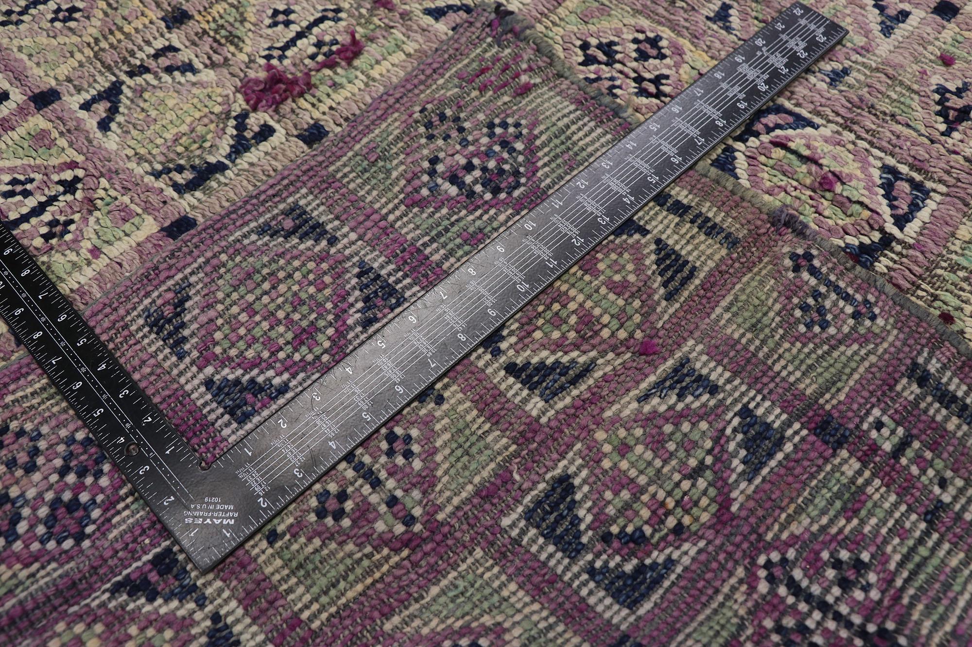 Alfombra Vintage Bereber Morada Marroquí de Estilo Tribal Bohemio siglo XX en venta