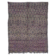 Vintage Berber Purple Moroccan Rug with Bohemian Tribal Style