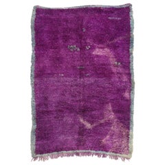Vintage Berber Purple Moroccan Rug with Post-Modern Memphis Style