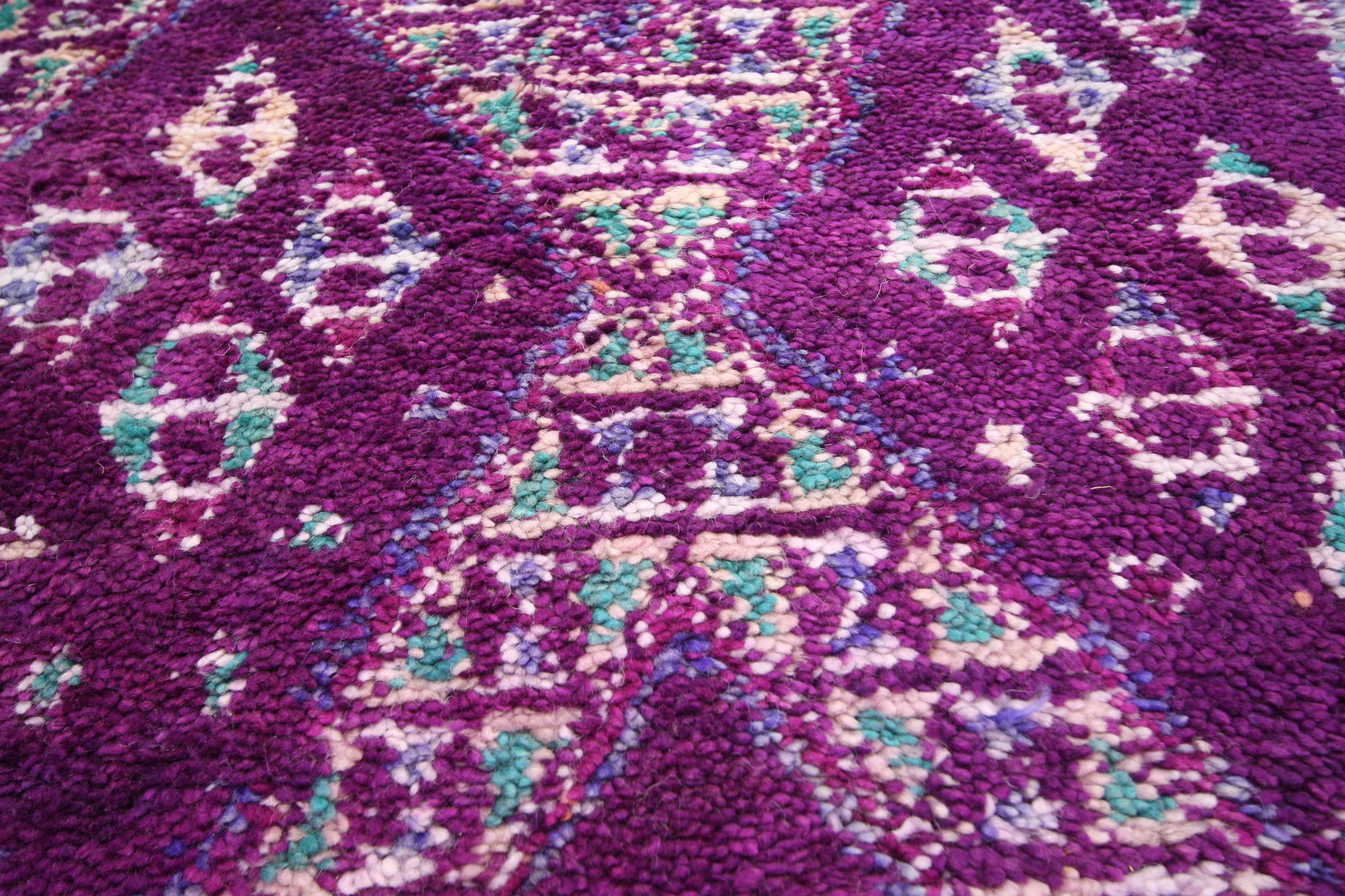Vintage Berber Purple Moroccan Rug with Tribal Style, Purple Beni ...