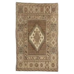 Vintage Berber Rabat Moroccan Rug with Neutral Earth-Tone Colors
