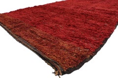 Vintage Berber Red Beni M'Guild Moroccan Rug with Tribal Style