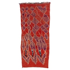 Tapis Azilal marocain rouge berbère vintage, Boho Chic rencontre l'enchantement tribal confortable