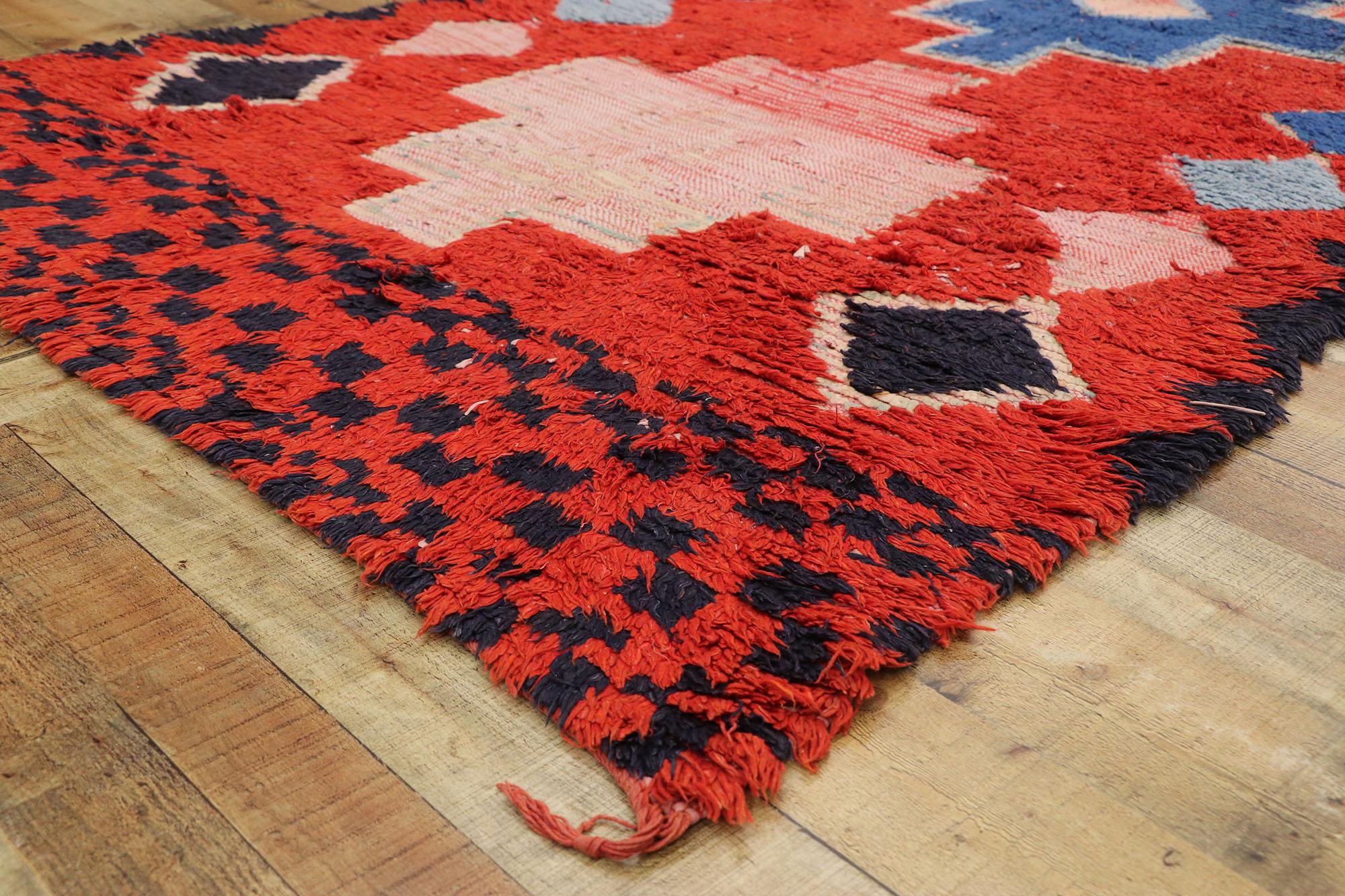 20th Century Vintage Red Boujad Moroccan Rug For Sale