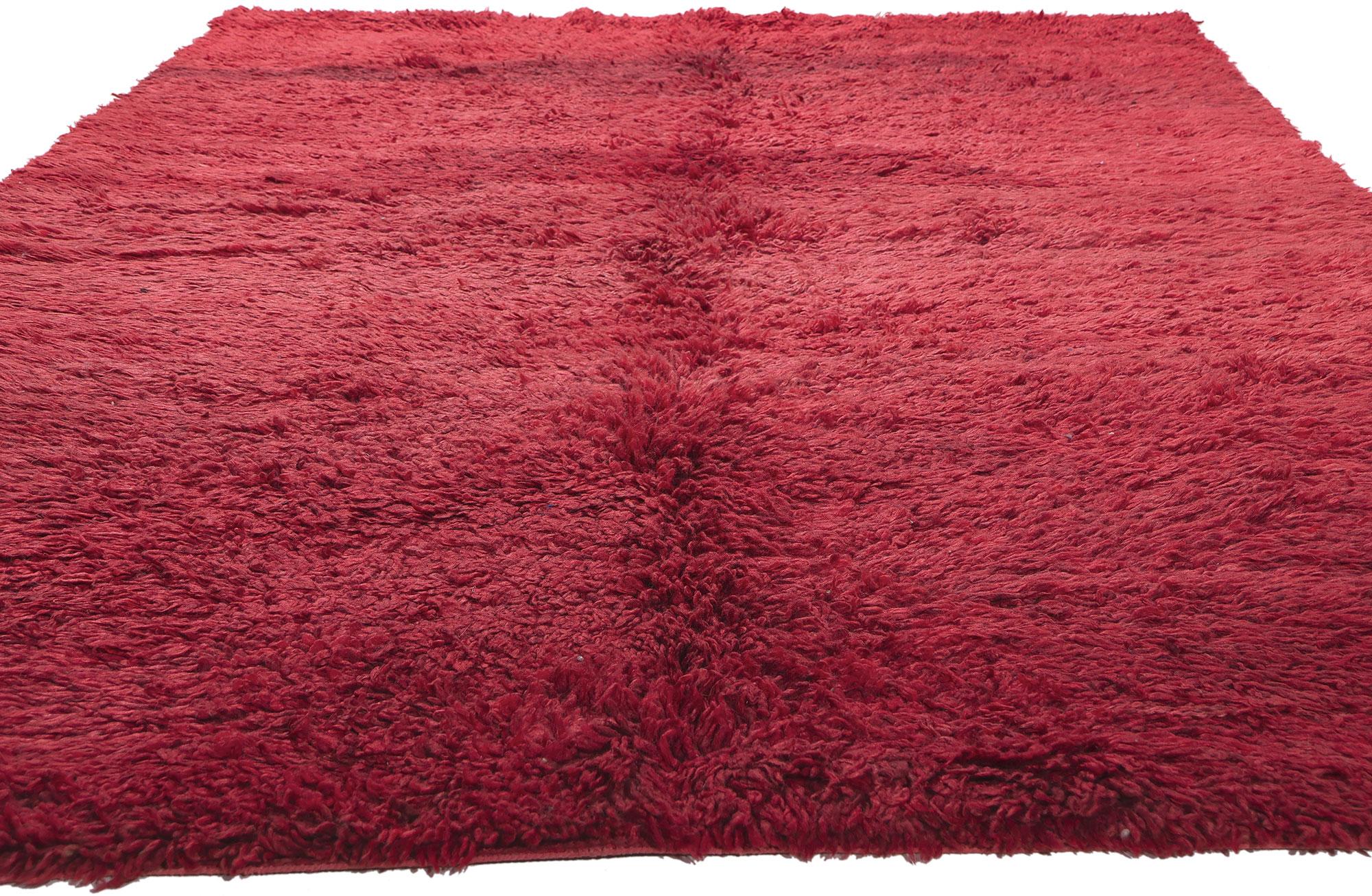 Expressionist Vintage Red Beni MGuild Moroccan Rug, Abstract Expressionism Meets Maximalism For Sale