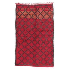 Vintage Beni MGuild Moroccan Rug, Midcentury Modern Meets Tribal Enchantment