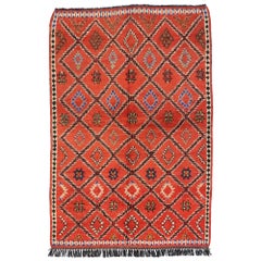 Vintage Berber Red Moroccan Rug with Modern Northwestern Tribal Style
