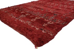 Alfombra Vintage Bereber Roja Marroquí de Estilo Tribal