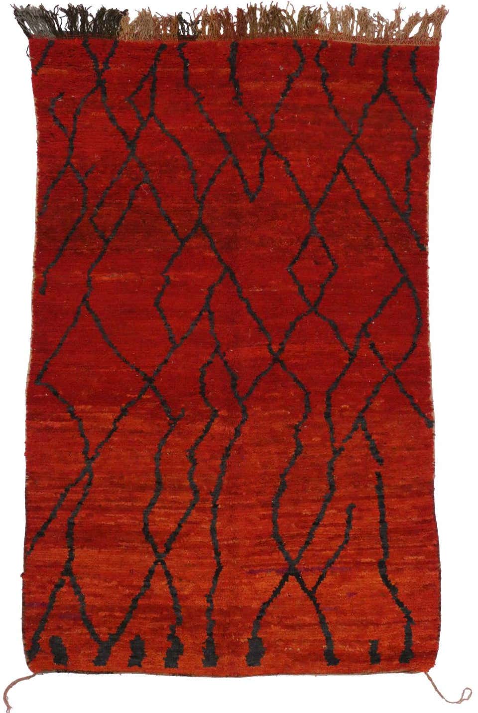 Berber Moroccan Red Rug with Modern Tribal Style at 1stDibs