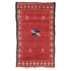 Used Berber Taznakht Moroccan Rug, Midcentury Meets Tribal Enchantment