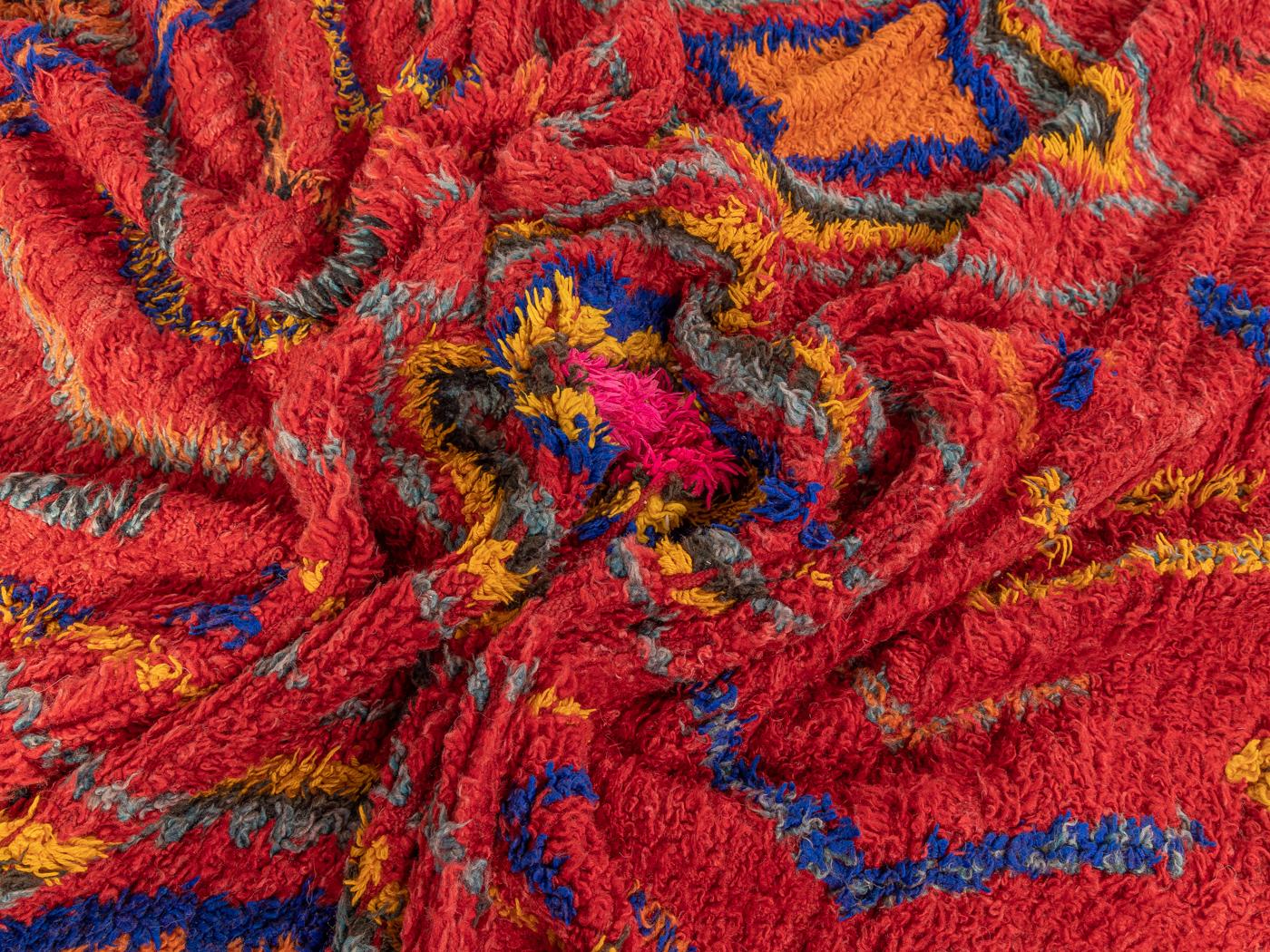 Vintage Berberteppich Boujad 100% Wolle Handgefertigt Marokkanisch im Zustand „Gut“ im Angebot in Neuss, NW