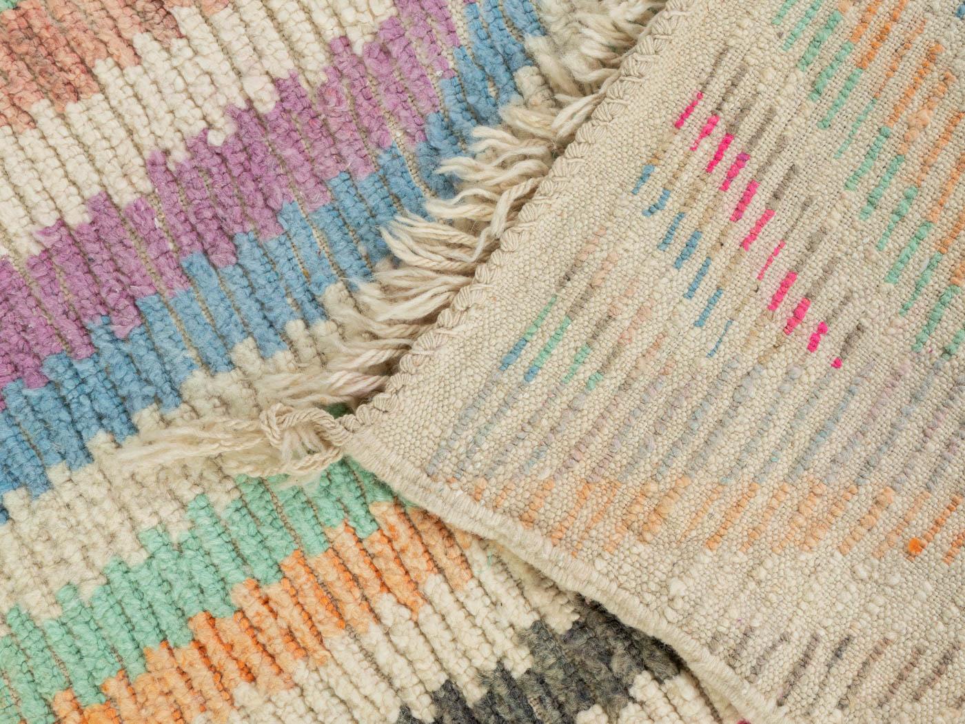 Tapis de couloir berbère vintage 100 % laine fait main en vente 1