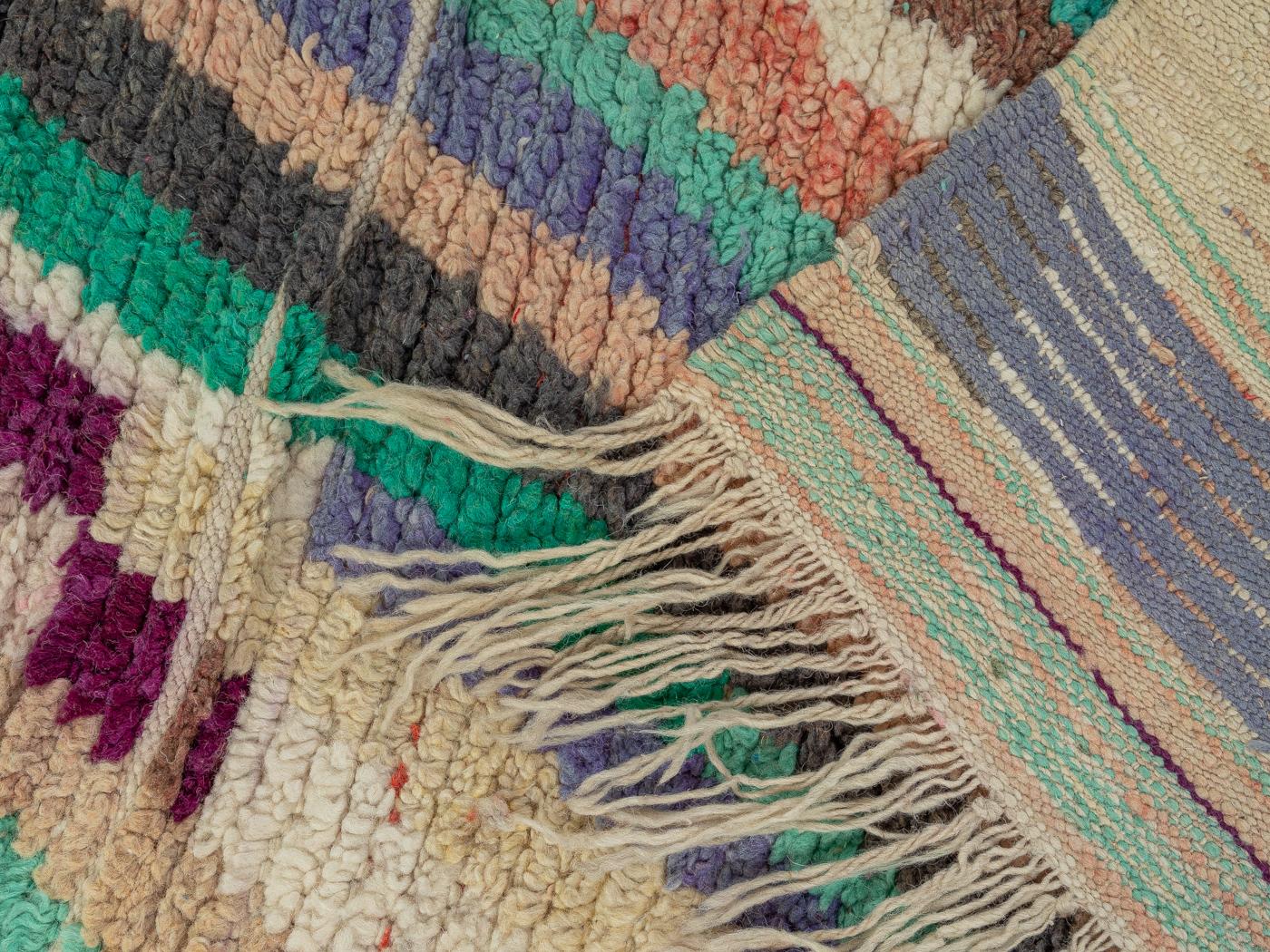 Vintage Berber Rug Runner 100% Wool Moroccan Handwoven For Sale 3