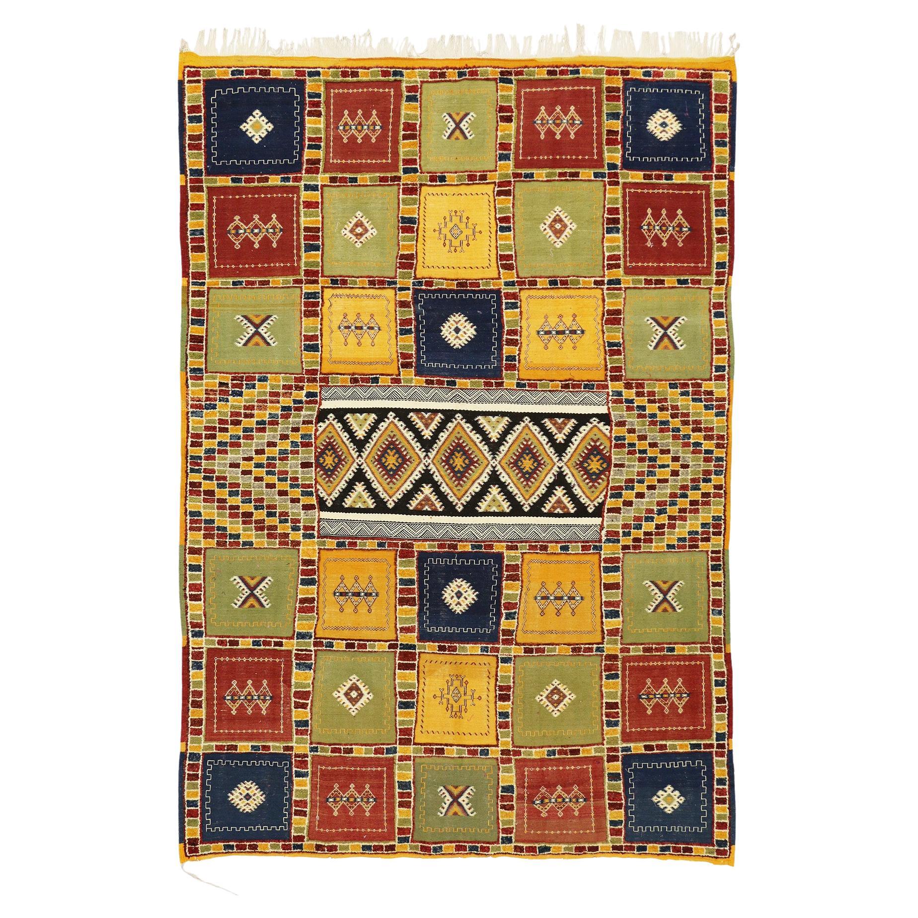 Vintage Berber Taznakht Moroccan Souf Rug