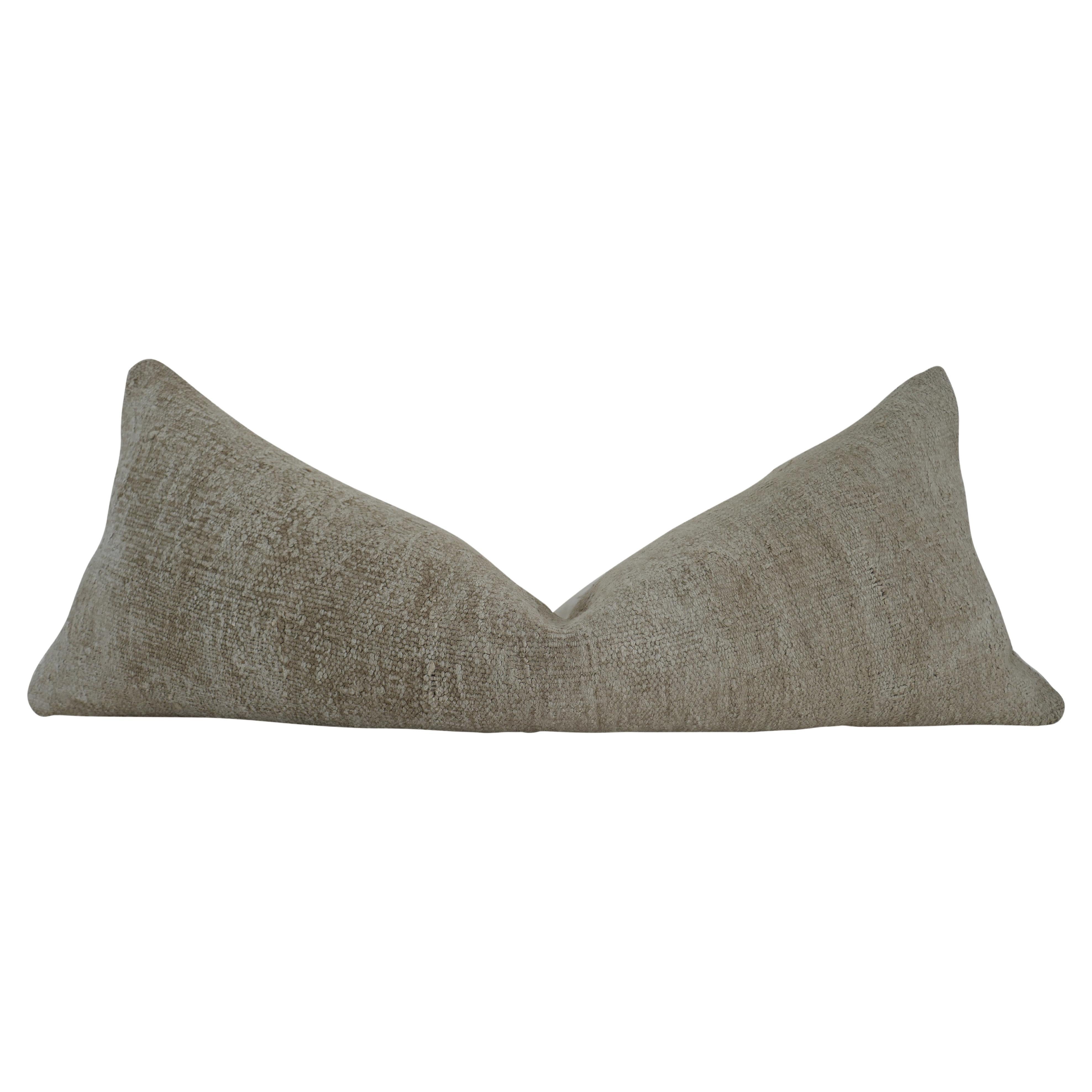 Vintage Berber Tribal Natural Kilim Hemp Bed/Sofa/Body Pillow For Sale
