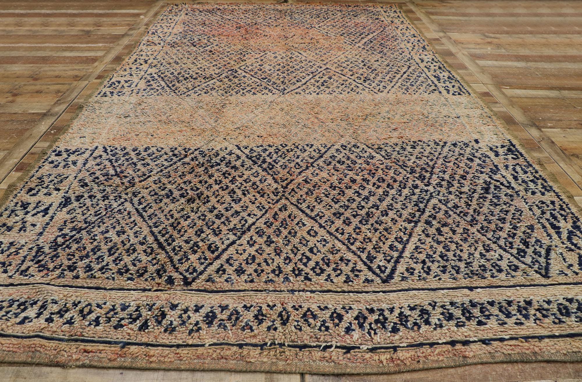 Vintage Berber Zayane Moroccan Rug with Bohemian Style 1