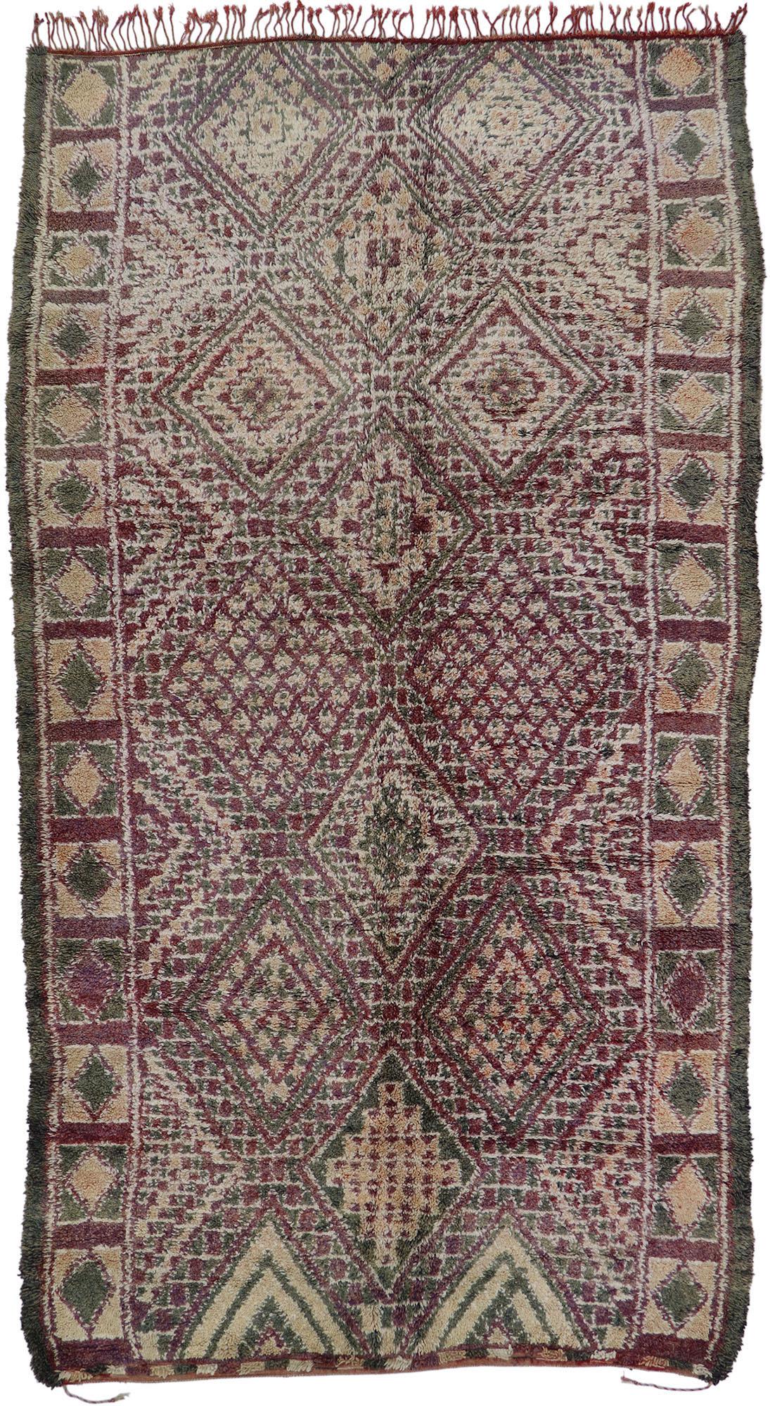 Alfombra Vintage Bereber Zayane Marroquí de Estilo Bohemio en venta 3