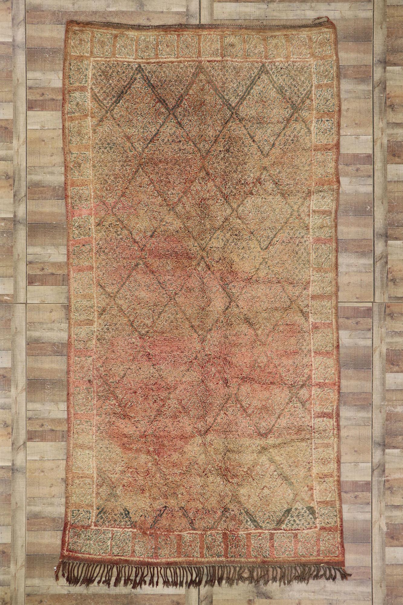 20ième siècle Tapis marocain berbère Zayane vintage de style rustique moderne en vente