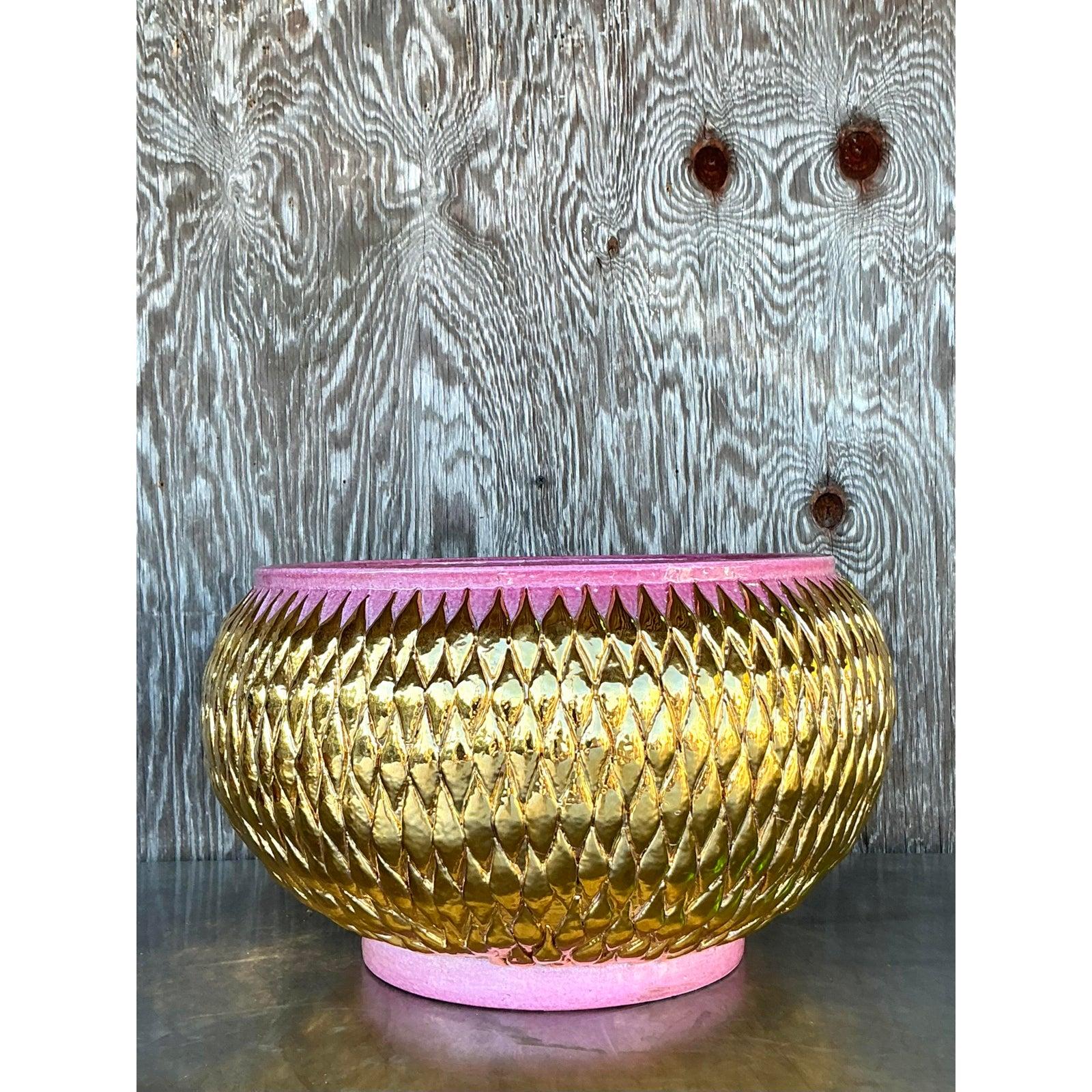 Hollywood Regency Bol de centre de table italien en céramique émaillée Bergdorf Goodman en vente