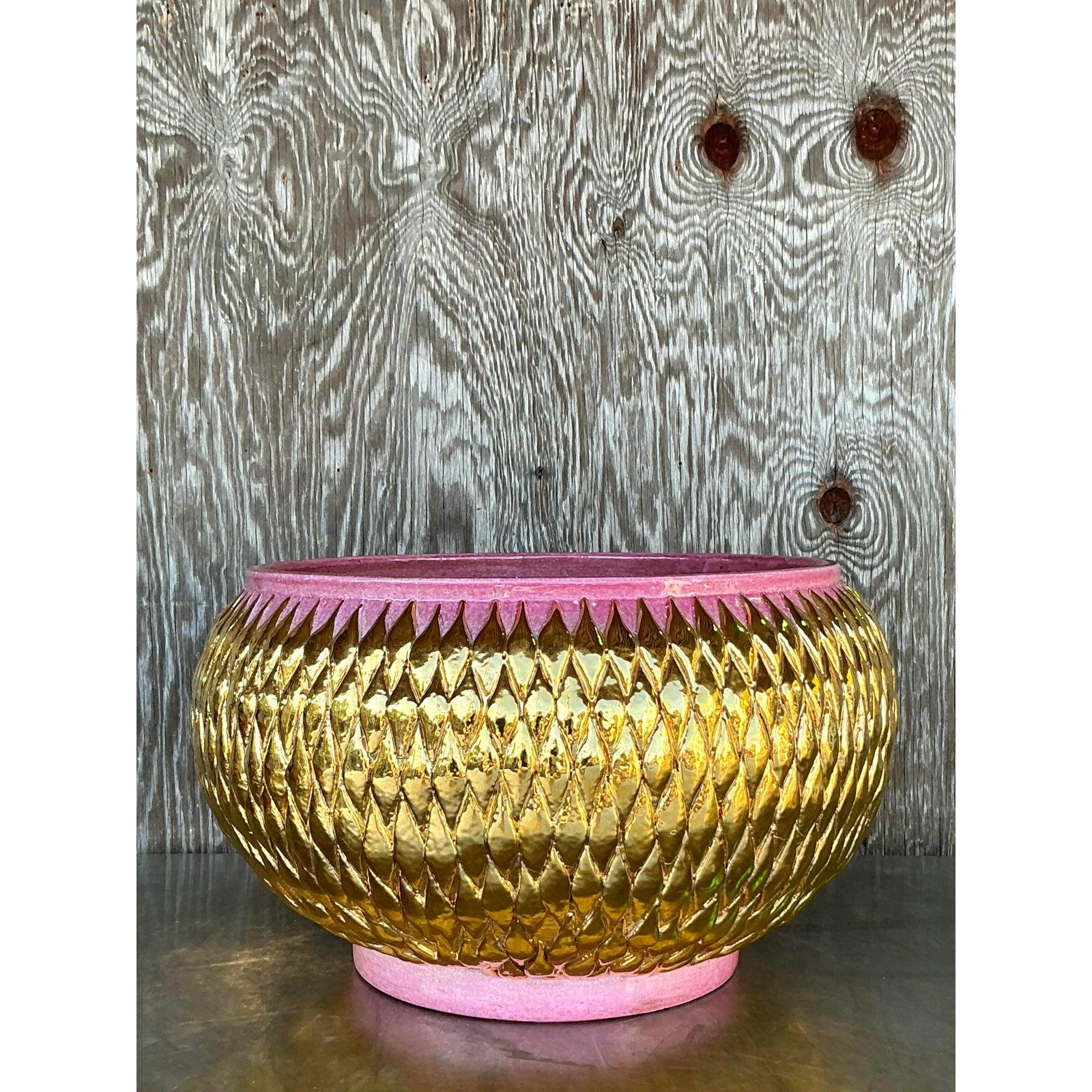 Bol de centre de table italien en céramique émaillée Bergdorf Goodman Bon état - En vente à West Palm Beach, FL