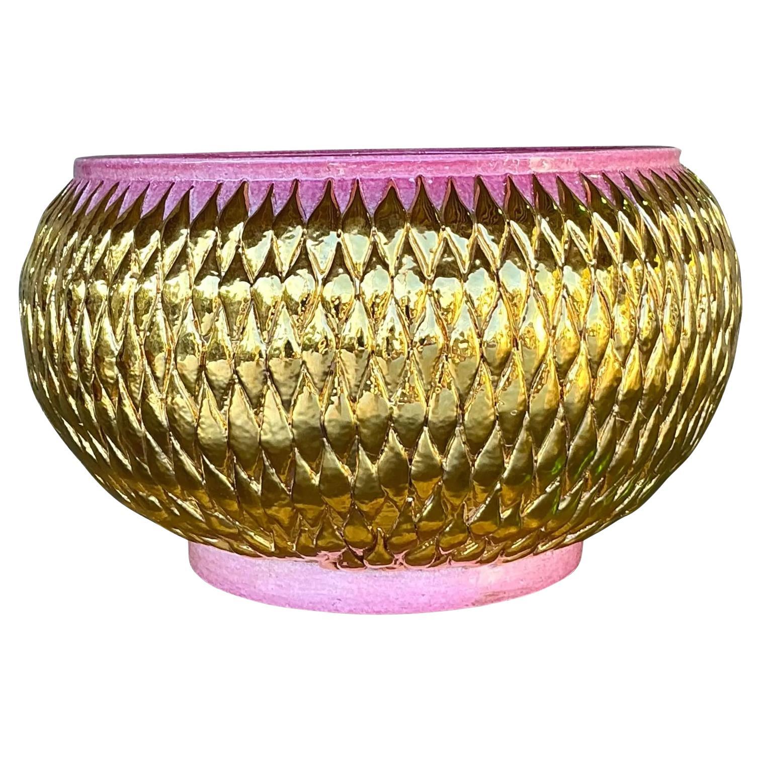 Vintage Bergdorf Goodman Italienisch glasierte Keramik Tafelaufsatz Schüssel