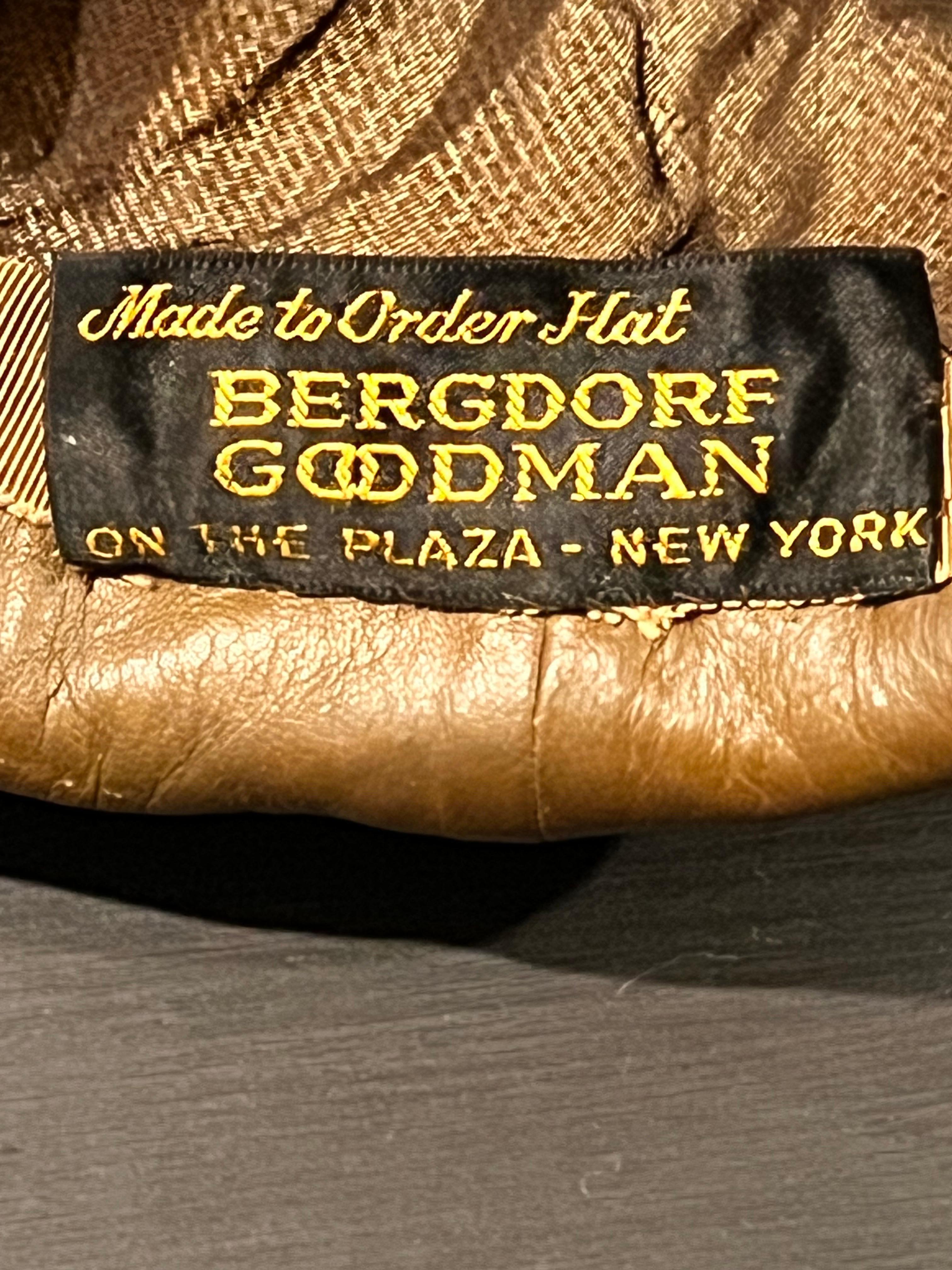 Vintage Bergdorf Goodman Made to order Hat For Sale 3