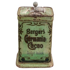 Antique Berger's Germania-Cacao Storage Tin 1900-1930