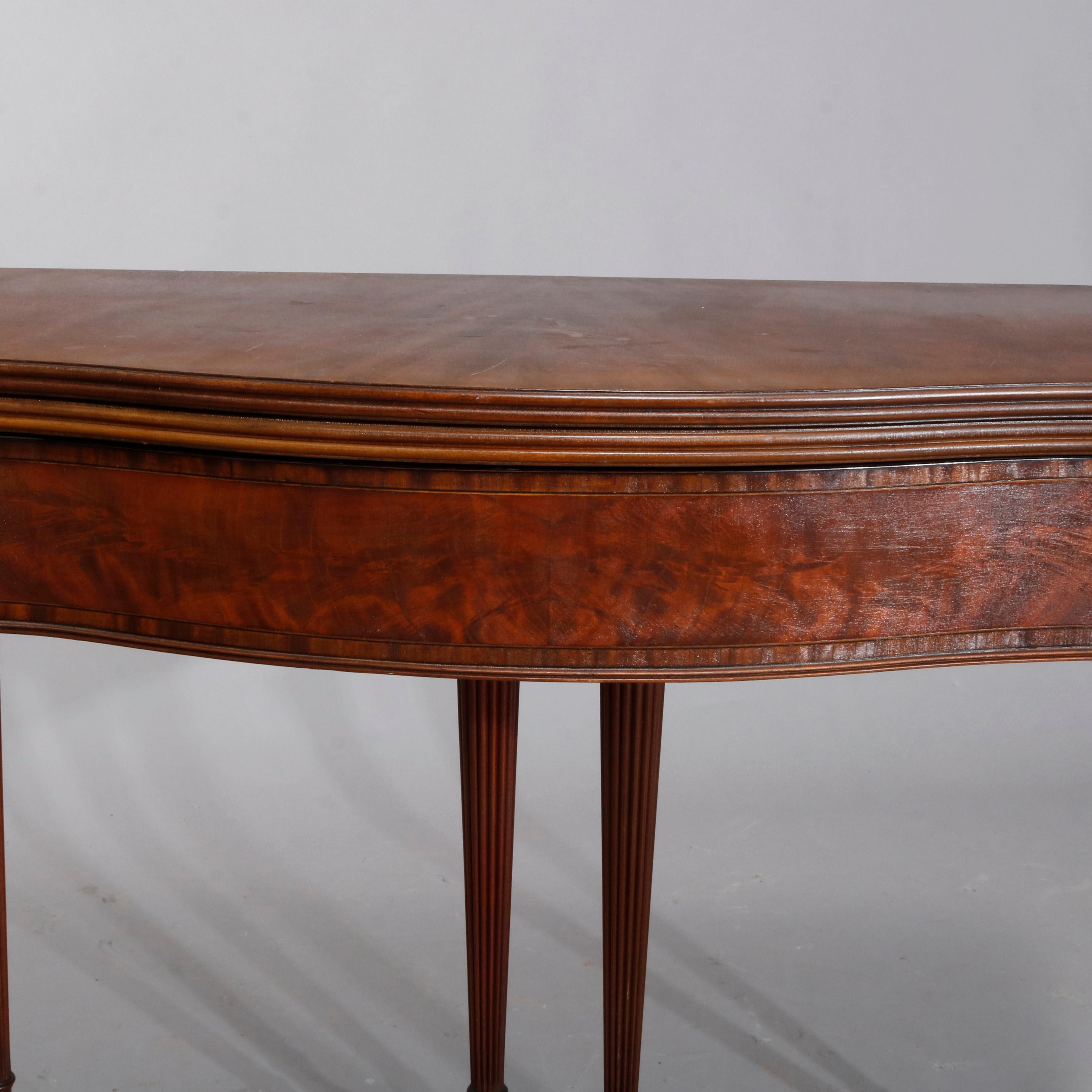 Berkey & Gay Sheraton Style Mahogany Satinwood Banded Game Table, circa 1930 5