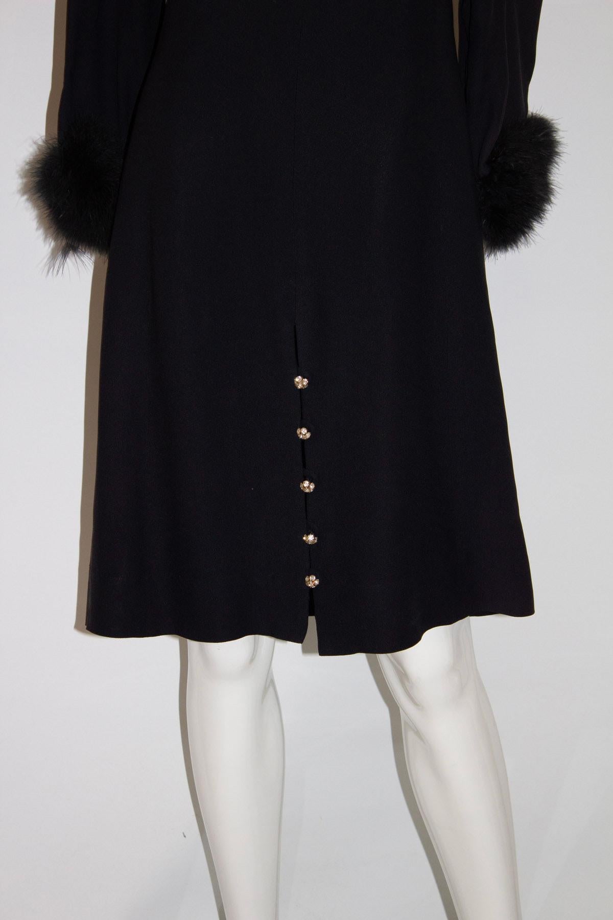 Women's Vintage Bern Ann Northgate Cocktail Dress with Feather detail For Sale
