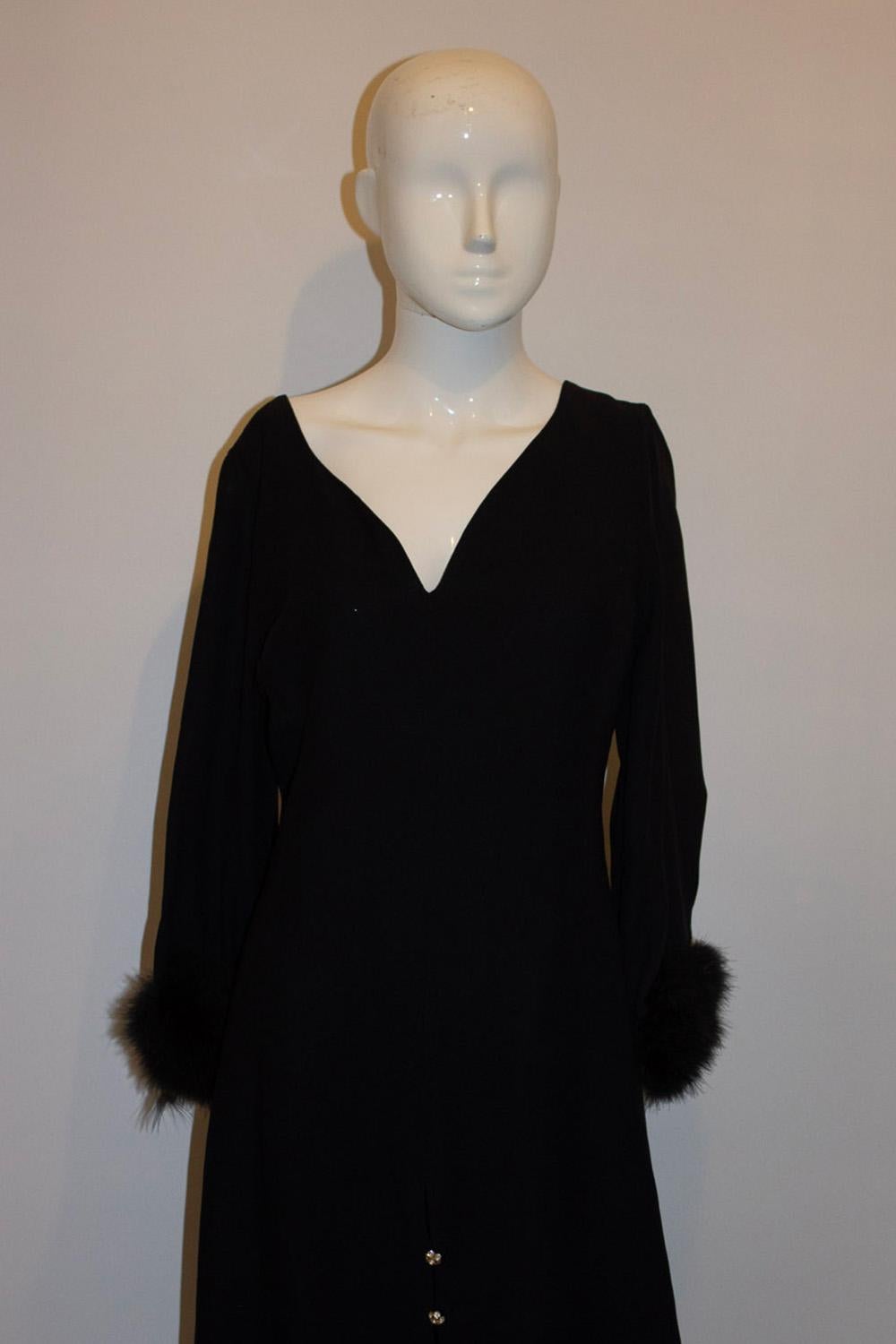 Vintage Bern Ann Northgate Cocktail Dress with Feather detail For Sale 2