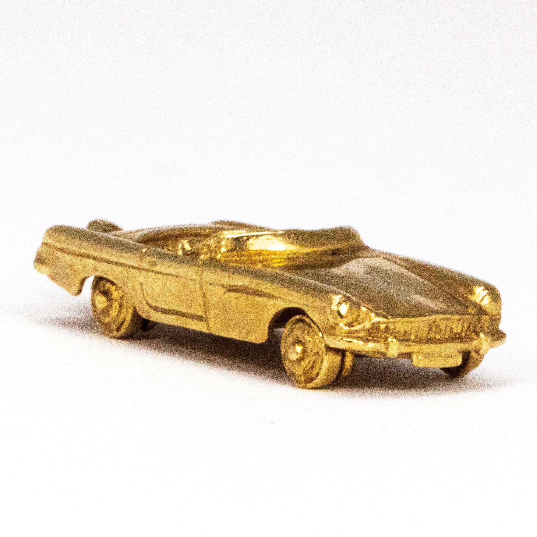 This sweet charm is modelled on a MGB sports car and is made out of 9ct gold. The maker, Bernard Instone, is a collectable name. 

Car Dimensions: 25mm x 10mm 