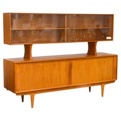 Buffet danois vintage en teck « Bernhard Pedersen & Son » avec étagère supérieure