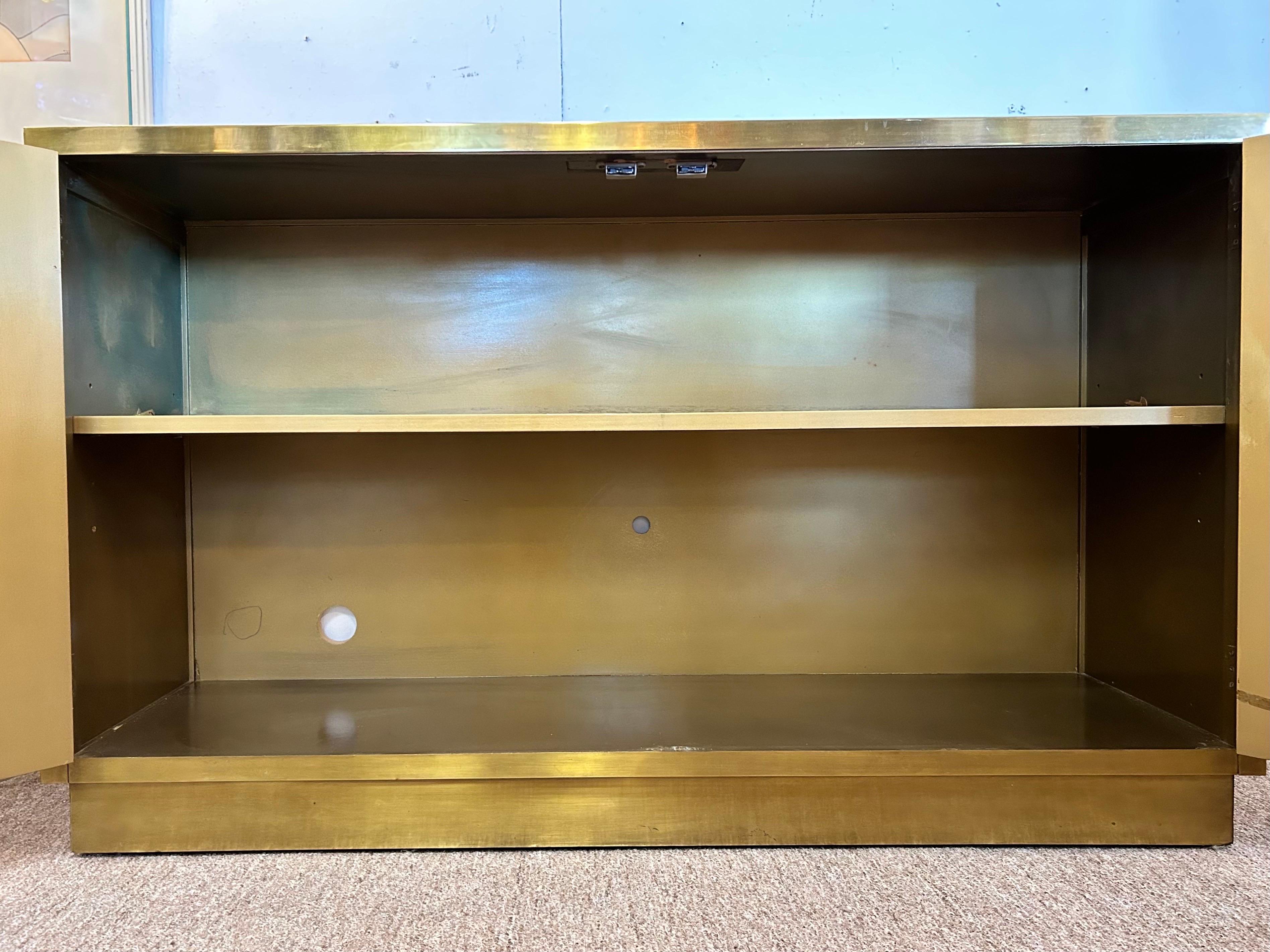 Vintage Bernhard Rohne Mastercraft 1970's Acid Etched Two Door Cabinet Console 12
